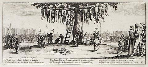 Jacques Callot, L'arbre aux pendus, in: Les misères de la guerre, 1633