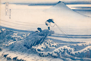 Katsushika Hokusai, Kajikazawa in der Provinz Kai, Farbholzschnitt (36 Ansichten des Berges Fuji) - Honolulu Museum of Art