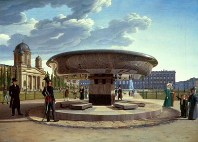 Johann Erdmann Hummel, Die Granitschale im Berliner Lustgarten, 1831, Nationalgalerie, Staatliche Museen zu Berlin Johann Erdmann Hummel, Die Granitschale im Berliner Lustgarten, 1831, Nationalgalerie, Staatliche Museen zu Berlin
