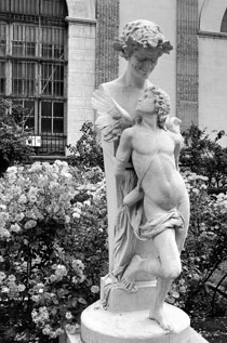 Félix Sanzel, L'amour prisonnier, Marmor, 1868 - Paris, Jardin des Plantes