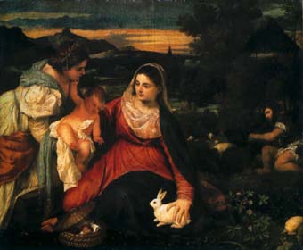 Tizian, Madonna mit dem Kaninchen, um 1530, Musée du Louvre, Paris