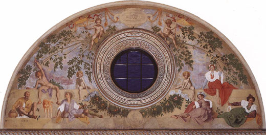 Jacopo Pontormo, Virtuno e Pomona, Fresko, 1519-1521, Villa Medici di Poggio a Caiano, Firenze